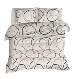 L'essentiel linge de maison LineRondom - Crema - Juego de funda de edredón doble
